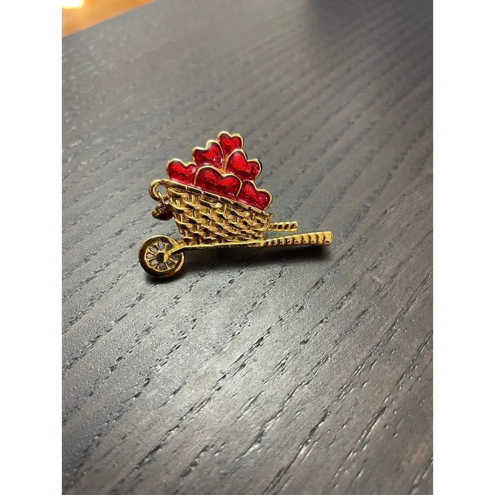 Avon heart wheelbarrow pin